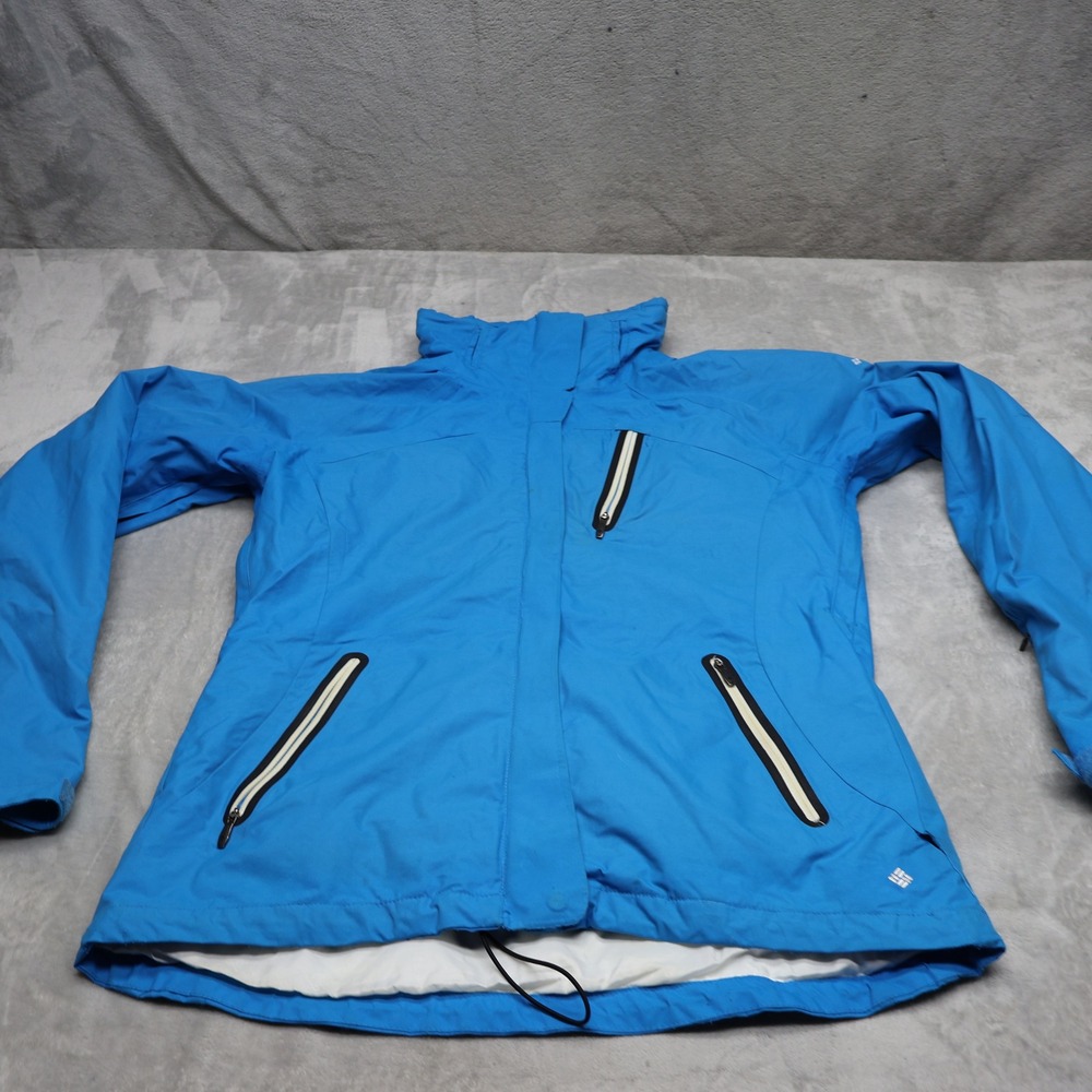Columbia Jacket Womens Medium Blue Waterproof Wind Rain Ski Snow 3in1 Shell